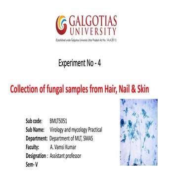 Collection of fungal samples Lab manual 