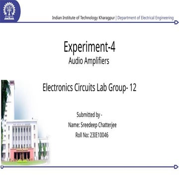 Audio Amplifiers Design and Characterisation using lab