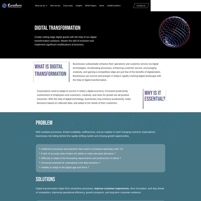 Best Digital Transformation Service Company USA – Cuneiform