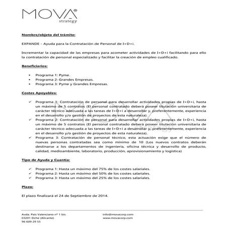 Ayudas a la contratacion personal i+d+i. Julio 2014
