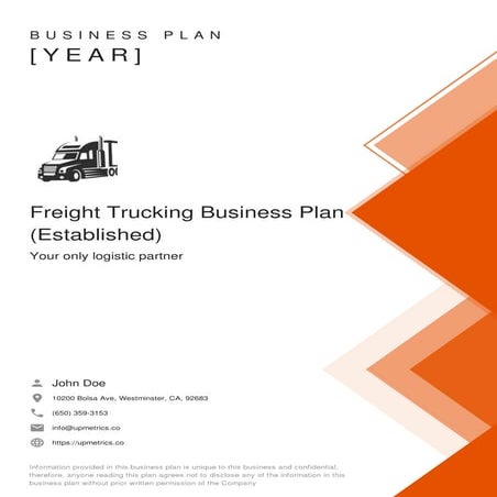 Expanded Freight Trucking Business Plan Example | PDF