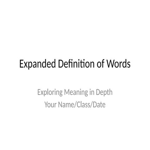 Expanded Definition for Research, English 10 | PPTX