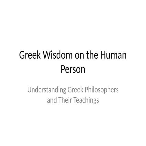 presentation on Ancient Greek Philosophy | PPTX