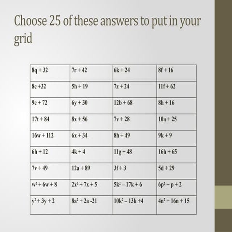 Expanding algebraic expressions BINGO.pptx