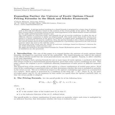 Expanding further the universe of exotic options closed pricing formulas in t...