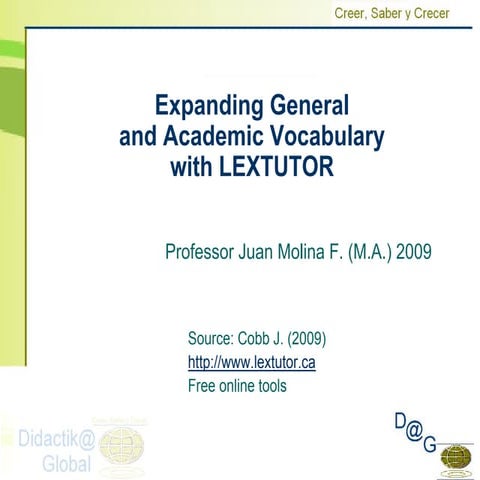 Expanding vocabulary with lextutor