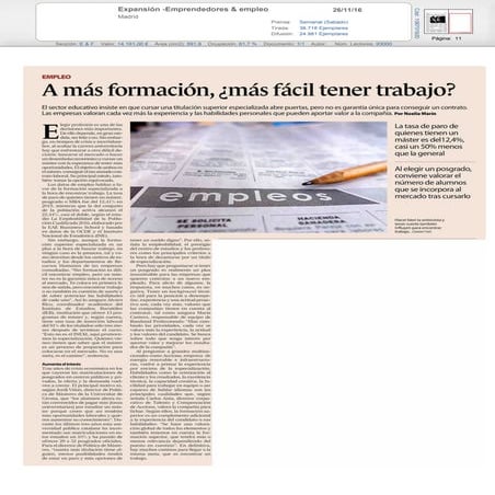 Expansion + a mas formación más facil tener trabajo