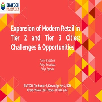 Expansion of modern retail in tier 2 and tier 3 cities   challenges & opportu...
