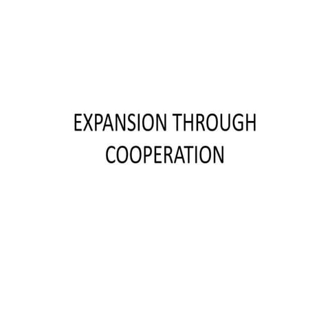 Expansion through cooperation 2013