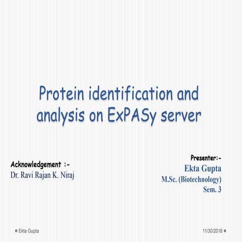 Protein identification and analysis on ExPASy server