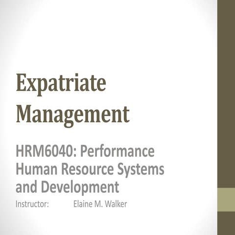 Expatriate management HRM 