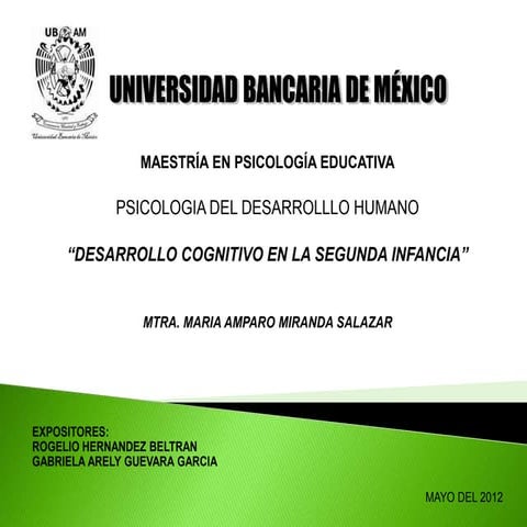 Desarrollo cognitivo segunda infancia