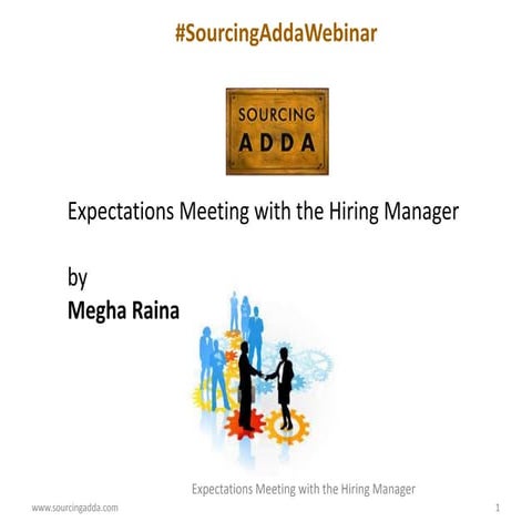Expectation meeting with hiring manager - SourcingAdda Webinar