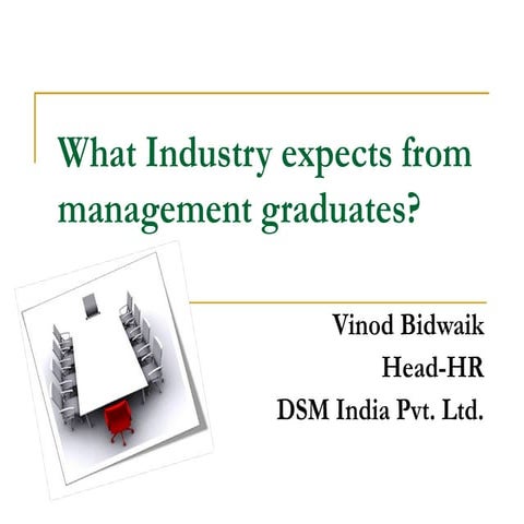 What industries expect from Management Students 