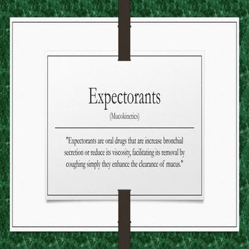 Expectorants and anti tussives