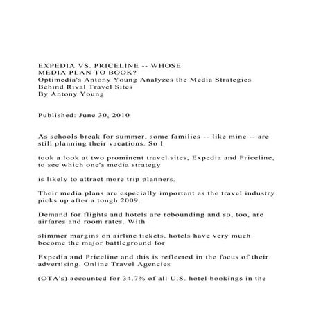 EXPEDIA VS. PRICELINE -- WHOSE MEDIA PLAN TO BOOK Optim.docx