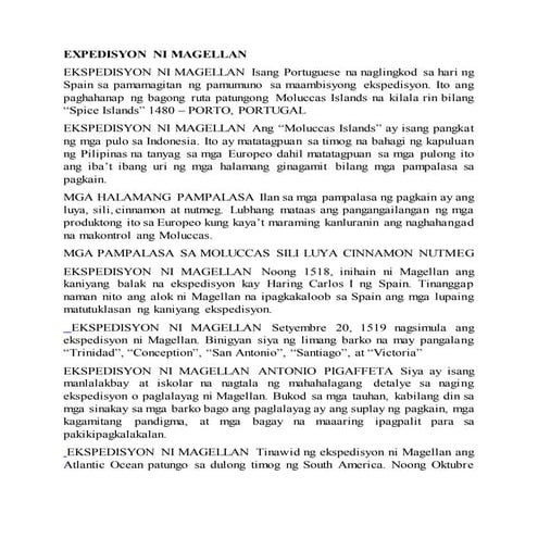 Expedisyon ni magellan | DOCX