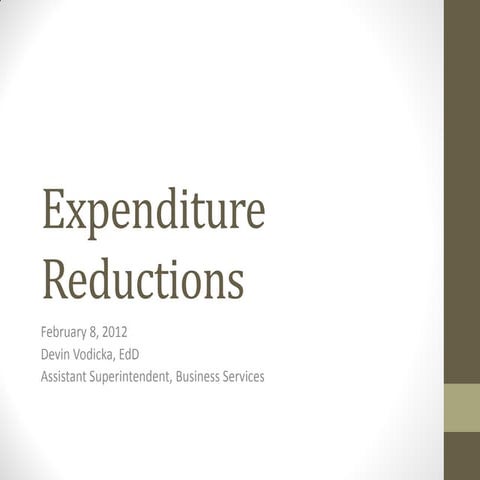 Expenditure Reductions