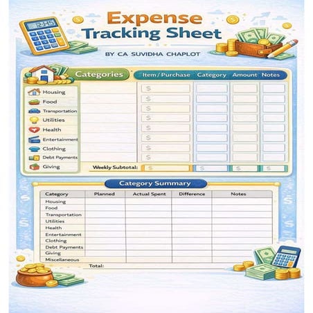 EXPENSE TRACKING CHART.pdf Expense Tracking Sheet - Manage Your ...