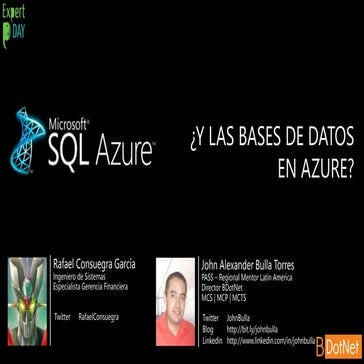 Expert Day 2013 - ¿Y Las Bases de Datos en Azure?