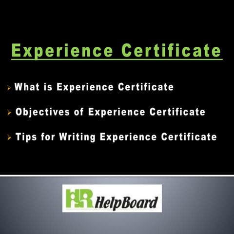 Experience Certificate