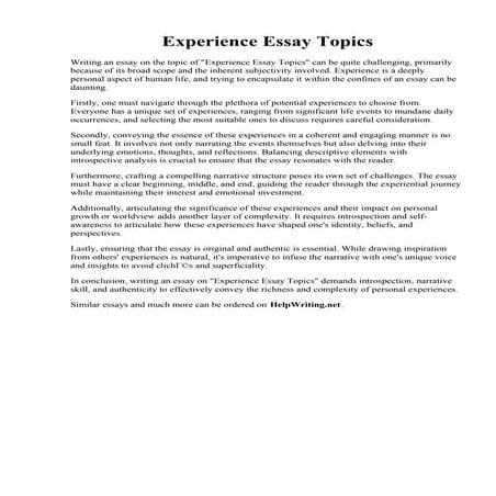 Experience Essay Topics.pdf