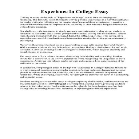 Experience In College Essay.pdf
