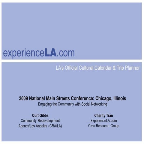 ExperienceLA.com - Main Street 2009 Presentation