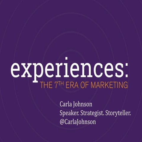 Experiences: The 7th Era of Marketing