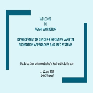 Experiences of irri in bd: women and seed