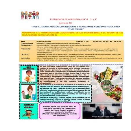 Experiencia de 3° y 4° ccss semana 26 del 25 al 29 de octubre