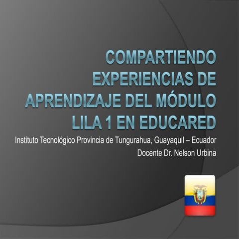 Experiencias de aprendizaje del módulo lila 1