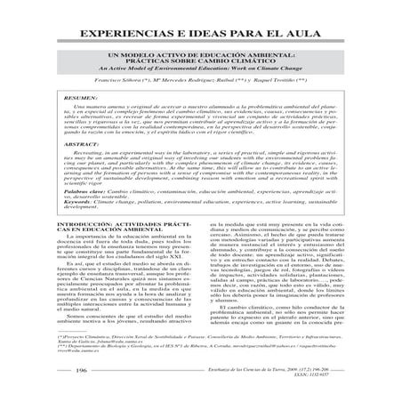 EXPERIENCIAS E IDEAS PARA EL AULA CIENCIAS