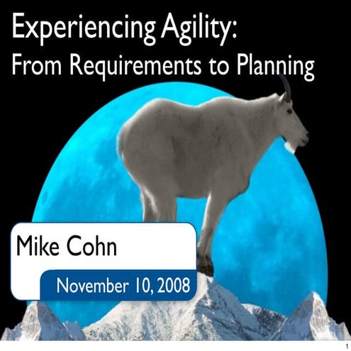 Experiencing Agility From Requirements to Planning