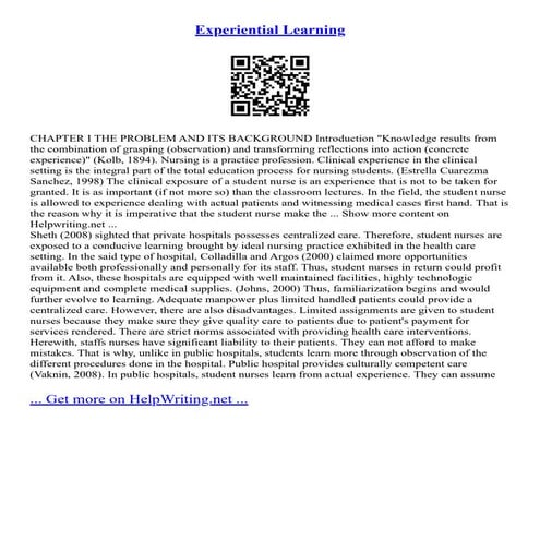 Experiential Learning