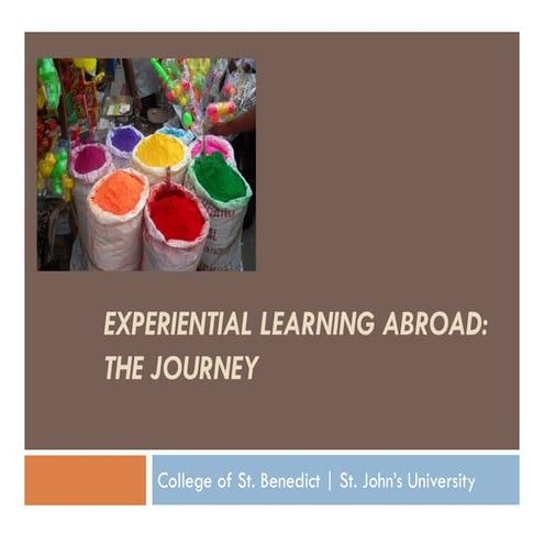 Experiential learningabroad oea&service learning.csbsju