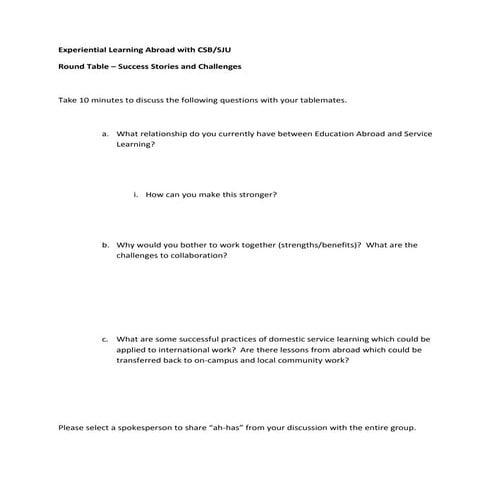 Experiential learningabroadquestions.2.csbsju