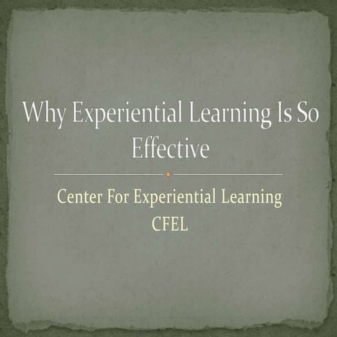 Experiential learningsoeffective