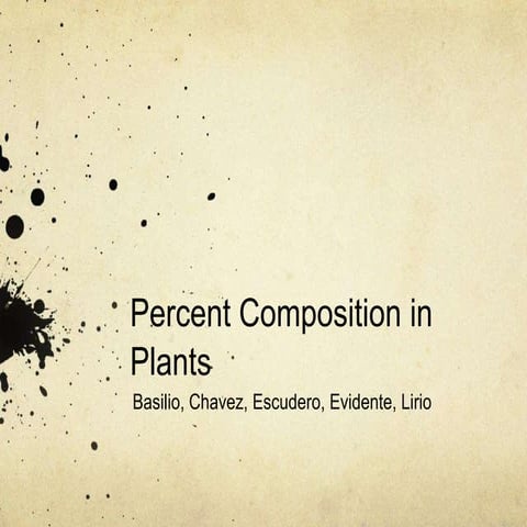 Experiment 3 percent composition in plants