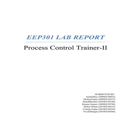 EEP301: Process control trainer II