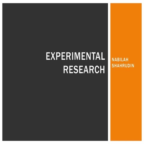 Experimental research design