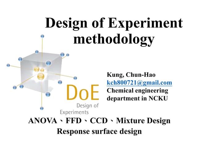 Design of experiment methodology