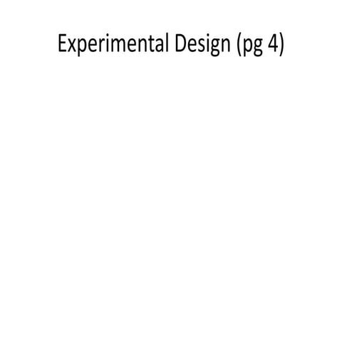 Experimental design