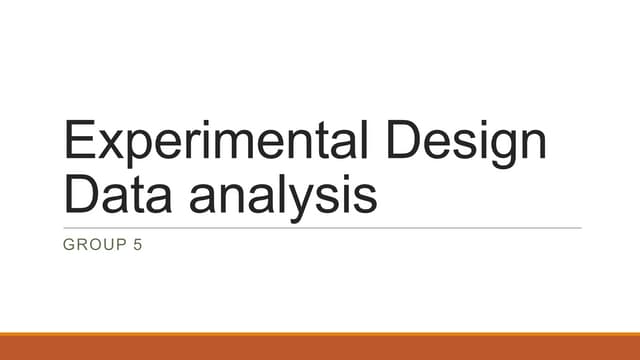 Confounding In Experimental Design Confounding In Experimental Design