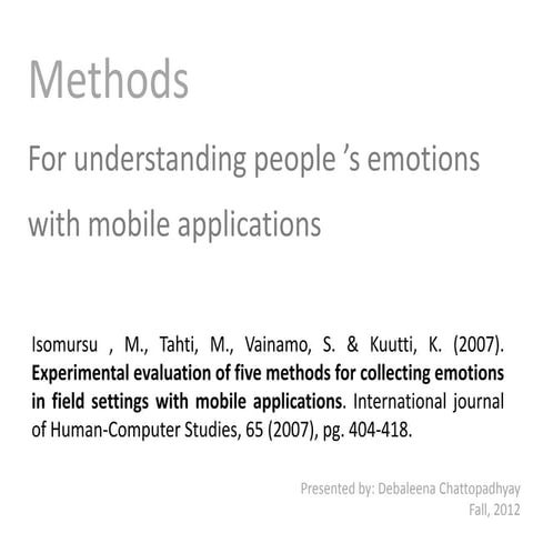 Experimental evaluation of five methods for collecting emotions in ...
