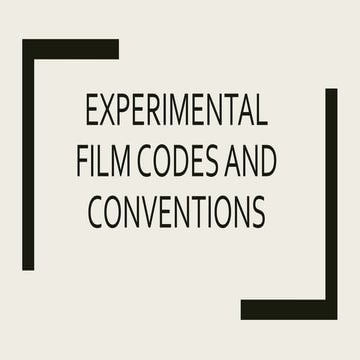 Experimental film codes and conventions