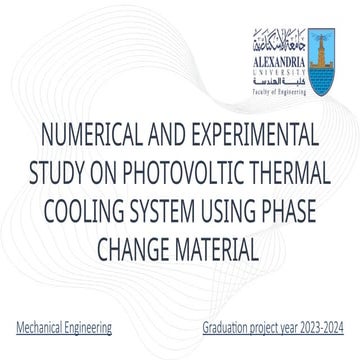 Numerical and Experimental Study on Photovoltaic Thermal Cooling System ...