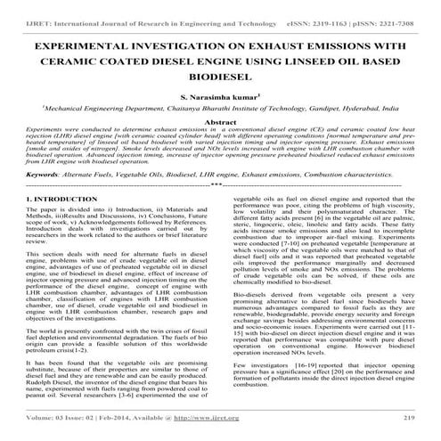 Experimental investigation on exhaust emissions with ceramic coated diesel en...