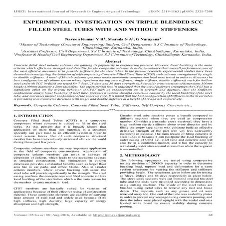 Experimental investigation on triple blended scc filled steel tubes with and ...