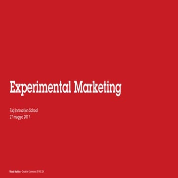 Experimental marketing